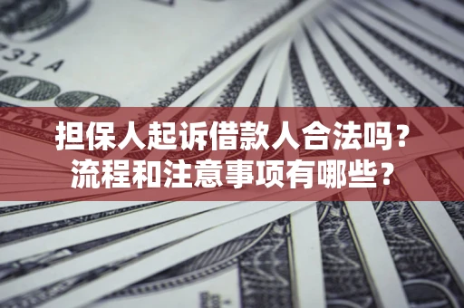武汉担保人起诉借款人合法吗？流程和注意事项有哪些？
