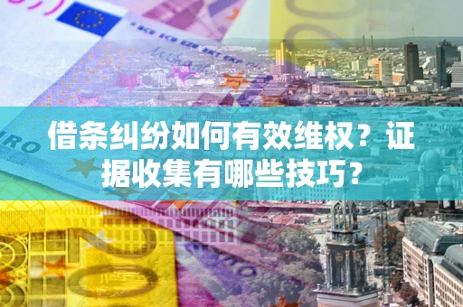 武汉借条纠纷如何有效维权？证据收集有哪些技巧？