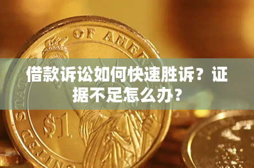 武汉借款诉讼如何快速胜诉？证据不足怎么办？