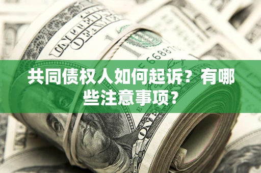 武汉共同债权人如何起诉？有哪些注意事项？